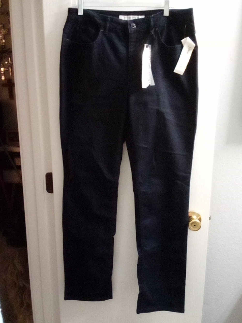 Jones New York Navy Straight-Leg Jeans